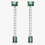 Swarovski Matrix Green Mixed Cut Rhodium Plated Dropper Earrings 5665786