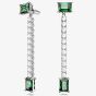 Swarovski Matrix Green Mixed Cut Rhodium Plated Dropper Earrings 5665786