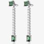 Swarovski Matrix Green Mixed Cut Rhodium Plated Dropper Earrings 5665786