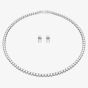 Swarovski Matrix White Tennis Necklace & Earrings Jewellery Set 5647730