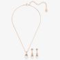 Swarovski Originally Rose Gold Tone Crystal Pearl Jewellery Set 5672835