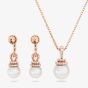 Swarovski Originally Rose Gold Tone Crystal Pearl Jewellery Set 5672835
