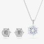 Swarovski Magic Rhodium Plated Blue Zirconia Snowflake Jewellery Set 5734243