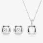 Swarovski Una Angelic Rhodium Plated Cushion Cut Halo Jewellery Set 5754343