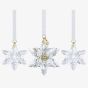 Swarovski Annual Edition Set Of Three Festive Snowflake 2024 Ornaments 5674410