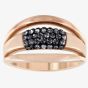 Swarovski Cypress Rose Gold Tone Black Crystal Ring 
