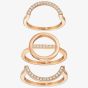 Swarovski Flash Rose Gold Tone 3 Part Ring Set