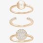 Swarovski Ginger Rose Gold Tone Triple Ring Set