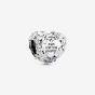 PANDORA Silver Mum Enamel Daisy Heart Charm 791155C01
