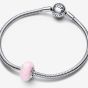 PANDORA Silver Opalescent Pink Charm 791691C03