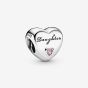 PANDORA Silver Pink Cubic Zirconia Daughter Heart Charm 791726PCZ