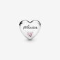 PANDORA Silver Pink Cubic Zirconia Sister Heart Charm 791946PCZ