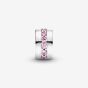 PANDORA Silver Pink Sparkling Row Clip Charm 791972PCZ