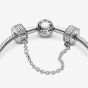 PANDORA Silver Logo Safety Chain Clip Charm 792057CZ-05