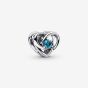 PANDORA Silver Entwined Heart Blue Stone Charm 793744C01
