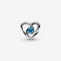 PANDORA Silver Entwined Heart Blue Stone Charm 793744C01
