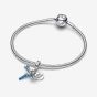PANDORA Silver Blue Dragonfly Double Dangle Charm 793745C01