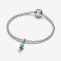 PANDORA Silver Turquoise Fishbone Charm 793894C01