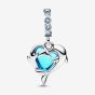 PANDORA Silver Blue Murano Glass Dolphins Dangle Charm 793924C01