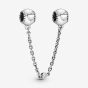 PANDORA Silver Embossed Hearts Safety Chain Charm 796457CZ-05