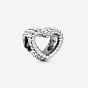 PANDORA Silver Beaded Open Heart Charm 797516