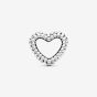 PANDORA Silver Beaded Open Heart Charm 797516