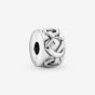PANDORA Silver Knotted Hearts Clip Charm 798035