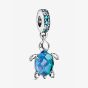 PANDORA Silver Blur Murano Glass Sea Turtle Dangle Charm 798939C01