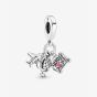 PANDORA Silver Aeroplane Globe Suitcase Dangle Charm 799435C01