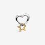 PANDORA Silver 14ct Gold Plated Lucky Star Heart Charm 763513C00