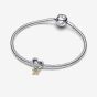 PANDORA Silver 14ct Gold Plated Lucky Star Heart Charm 763513C00