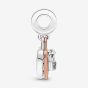 PANDORA Silver 14ct Rose Gold Plated Heart Padlock Charm 780087C01