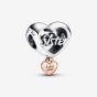 PANDORA Silver 14ct Rose Gold Plated Love You Sister Charm 782244C00