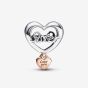 PANDORA Silver 14ct Rose Gold Plated Love You Sister Charm 782244C00