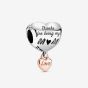 PANDORA Silver Love You Mum Heart Charm 788830C00