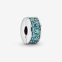 PANDORA Silver Teal Pave Clip Charm 791817MCZ