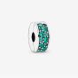 PANDORA Silver Teal Pave Clip Charm 791817MCZ