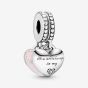 PANDORA Silver Mother & Daughter Hearts Dangle Charm 792072EN40