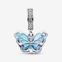 PANDORA Silver Blue Murano Glass Butterfly Charm 792698C01