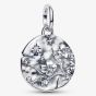 PANDORA Sterling Silver Cubic Zirconia Cherry Blossom Medallion Dangle Charm 794085C01