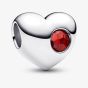 PANDORA Sterling Silver Red Cubic Zirconia January Birthstone Heart Charm 794161C01