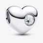 PANDORA Sterling Silver Cubic Zirconia April Birthstone Heart Charm 794161C04