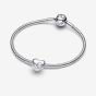 PANDORA Sterling Silver Cubic Zirconia April Birthstone Heart Charm 794161C04
