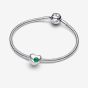 PANDORA Sterling Silver Green Cubic Zirconia May Birthstone Heart Charm 794161C05