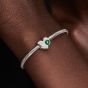 PANDORA Sterling Silver Green Cubic Zirconia May Birthstone Heart Charm 794161C05