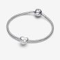 PANDORA Sterling Silver Synthetic Pearl June Birthstone Heart Charm 794161C06