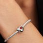 PANDORA Sterling Silver Pink Cubic Zirconia July Birthstone Heart Charm 794161C07