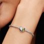 PANDORA Sterling Silver Green Cubic Zirconia August Birthstone Heart Charm 794161C08