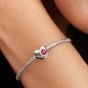 PANDORA Sterling Silver Pink Cubic Zirconia October Birthstone Heart Charm 794161C10