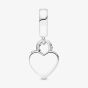 PANDORA Sterling Silver Heart Rose Double Dangle Charm 790086C00